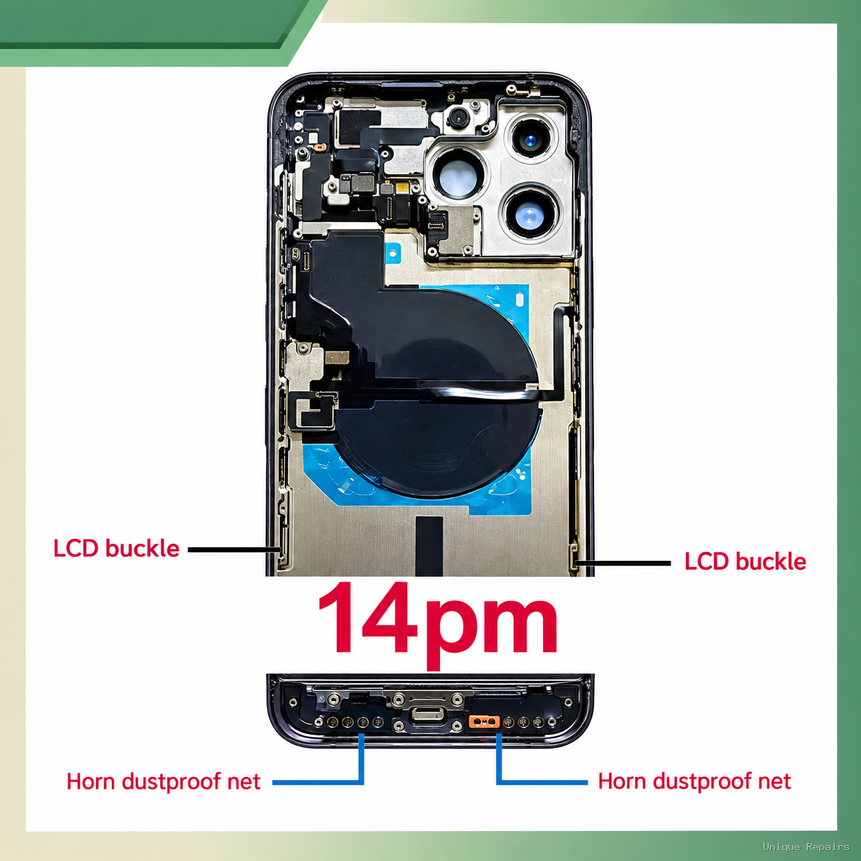 Back Cover Housing Assembly For iPhone 14 Pro /Max with Middle Chassis Frame SIM Tray Side Key Parts NFC Power Volume Flex